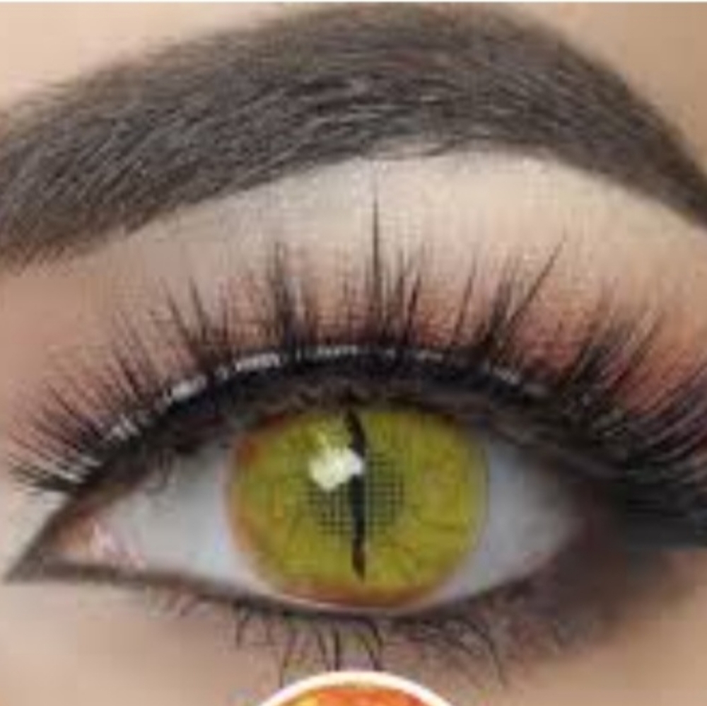 New Scary Cateye Yellow  Halloween Contact Eyewear SALE $$